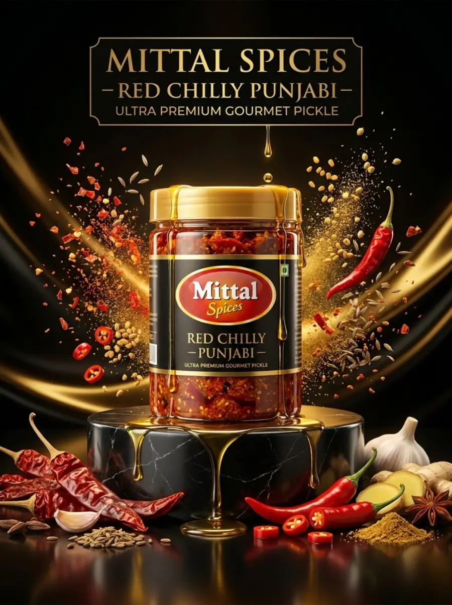 Mittal Spices lal mirch achaar ka jaar — taaza, shudh sarson tel mein